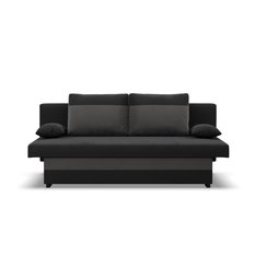 Kanapa 3-osobowa NOLA 191x85x86 cm sofa rozkładana z pojemnikiem do pokoju młodzieżowego do salonu czarna szara - Miniaturka zdjęcia nr 2