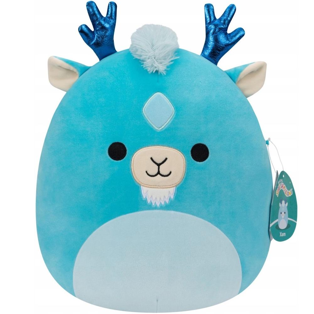 MIĘKKA MASKOTKA PLUSZOWA PLUSZAK BŁĘKITNY RENIFER XAM 20cm dla dziecka SQUISHMALLOWS 