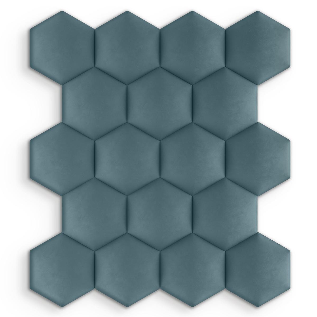 Panele tapicerowane 26x30 cm na ścianę hexagon morski  nr. 4