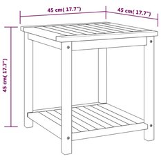 Stolik kawowy 45x45x45 cm z półką z litego drewna akacjowego do salonu - Miniaturka zdjęcia nr 6