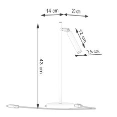 Lampa biurkowa PASTELO 43x20x14cm czarna - Miniaturka zdjęcia nr 7