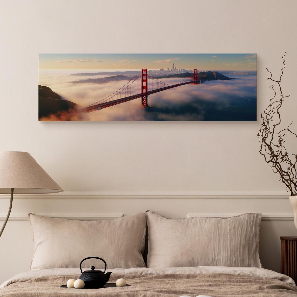 Obraz Do Salonu MOST Golden Gate We Mgle Pejzaż San Francisco 145x45cm nr. 6