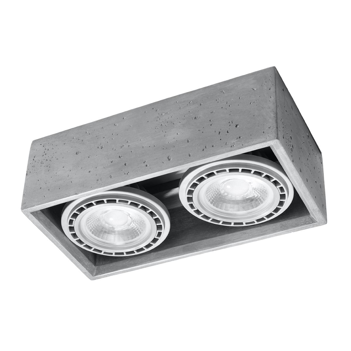 Plafon QUATRO 2 beton 9x14x27cm nowoczesna lampa GU10/ES111 do salonu 