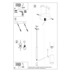 Lampa wisząca WEZYR 1 biała 120x8x8cm nowoczesna lampa G9 do salonu - Miniaturka zdjęcia nr 5