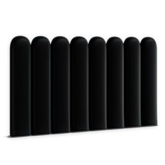 Panele tapicerowane 30x80 cm na ścianę płotek eko skóra czarny - Miniaturka zdjęcia nr 1