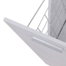 Szafka łazienkowa słupek LUBA I 174×30×30 cm z szafkami i półkami oraz koszem do łazienki biała - Miniaturka zdjęcia nr 11