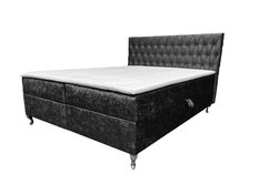 Łóżko GLACIO 160x200 cm z funkcją przechowywania i materacem do sypialni czarne