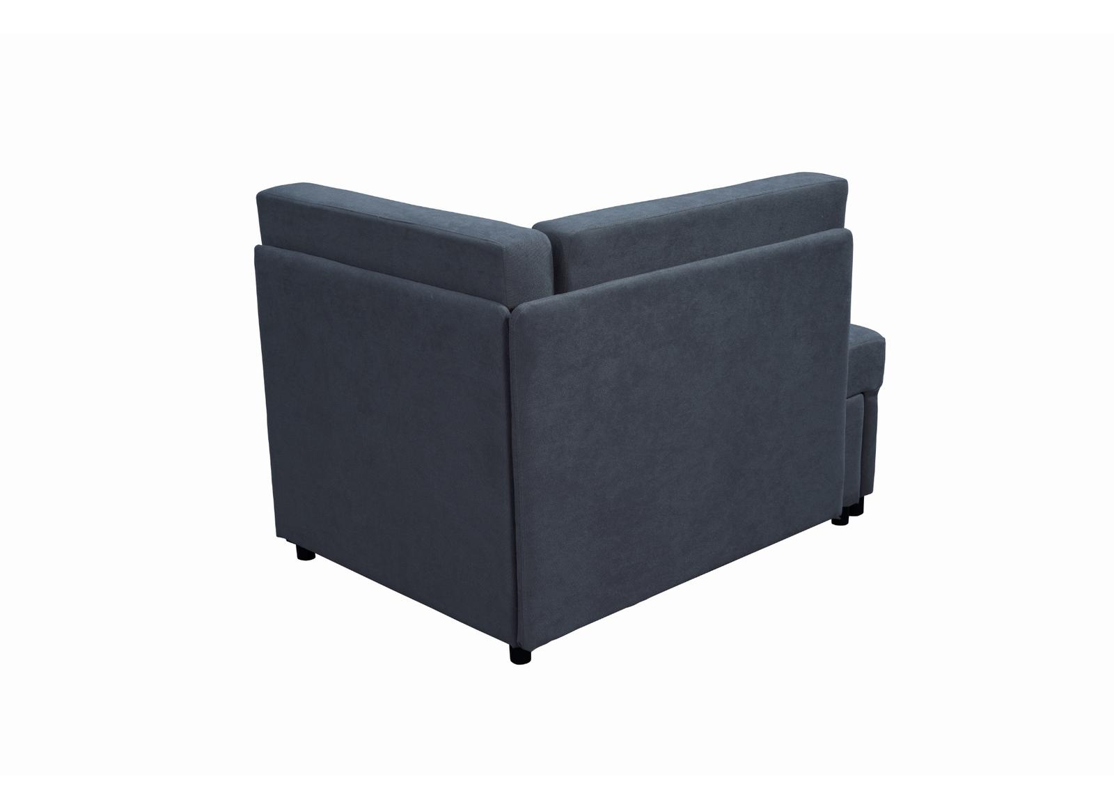 Sofa Viluś 106x75x80 cm grafitowy rozkładana sofa narożna jednoosobowa z funkcją spania i pojemnikiem na pościel nr. 6