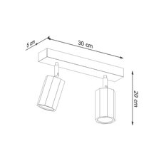 Plafon ZEKE 2 dąb 20x5x30cm nowoczesna lampa GU10 do salonu  - Miniaturka zdjęcia nr 4