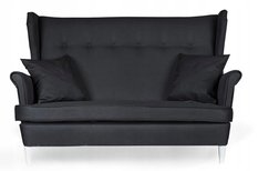 Zestaw wypoczynkowy mebli ARI 149x104x92 cm uszak sofa fotele pufy do salonu Sawana czarny - Miniaturka zdjęcia nr 2