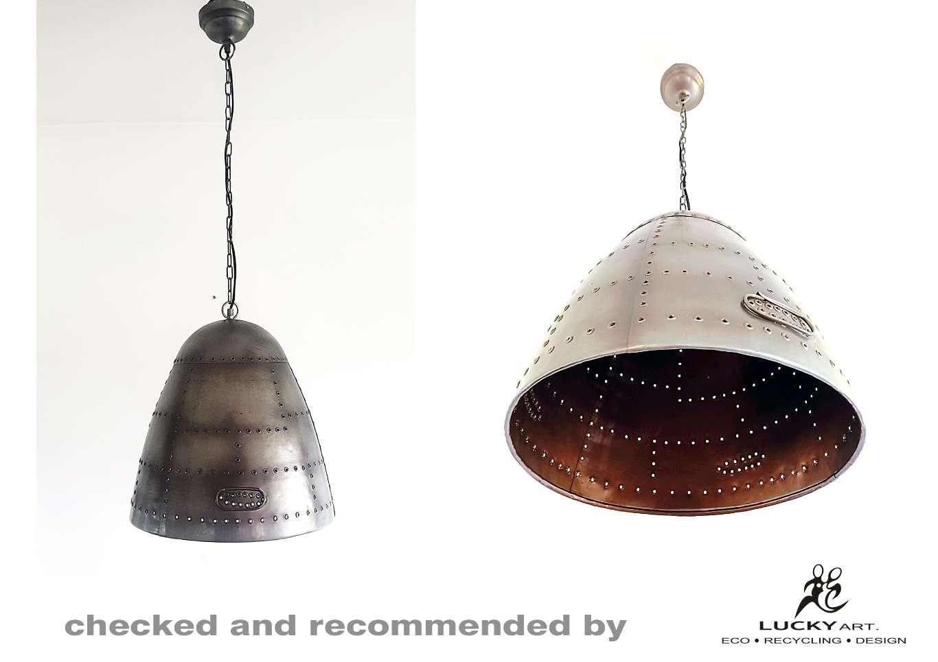 Duża, metalowa lampa wisząca Steampunk. Lampa stalowa nr. 2