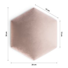 Panele tapicerowane 26x30 hexagon magic velvet pudrowy róż - Miniaturka zdjęcia nr 4