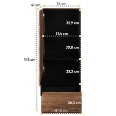 Szafka otwierana Borga 55 cm do sypialni przedpokoju garderoby dąb catania czarny - Miniaturka zdjęcia nr 4