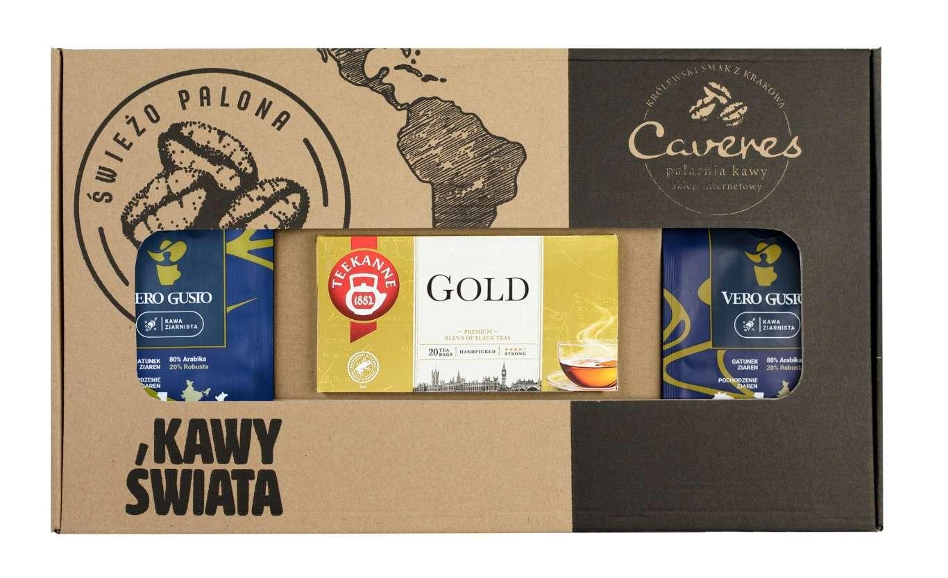 Zestaw Caveres na prezent VERO i VERO + HERBATA TEEKANNE GOLD Kawa ziarnista 500G nr. 1