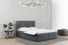Łóżko ALMA 120x200cm z funkcją przechowywania i materacem do sypialni szare