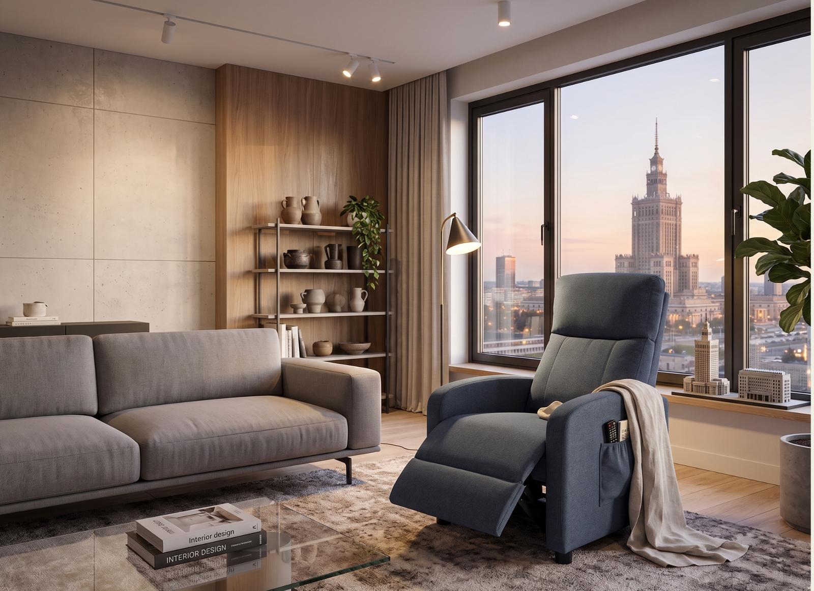 Fotel rozkładany VELLO jasnoszary 64x89-156 cm x98 cm – nowoczesny fotel z funkcją spania, komfortowy fotel do salonu i pokoju nr. 4