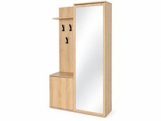 Garderoba do przedpokoju DUO 180x95x35 cm z lustrem wieszakami szafka na buty dąb sonoma prawa - Miniaturka zdjęcia nr 4