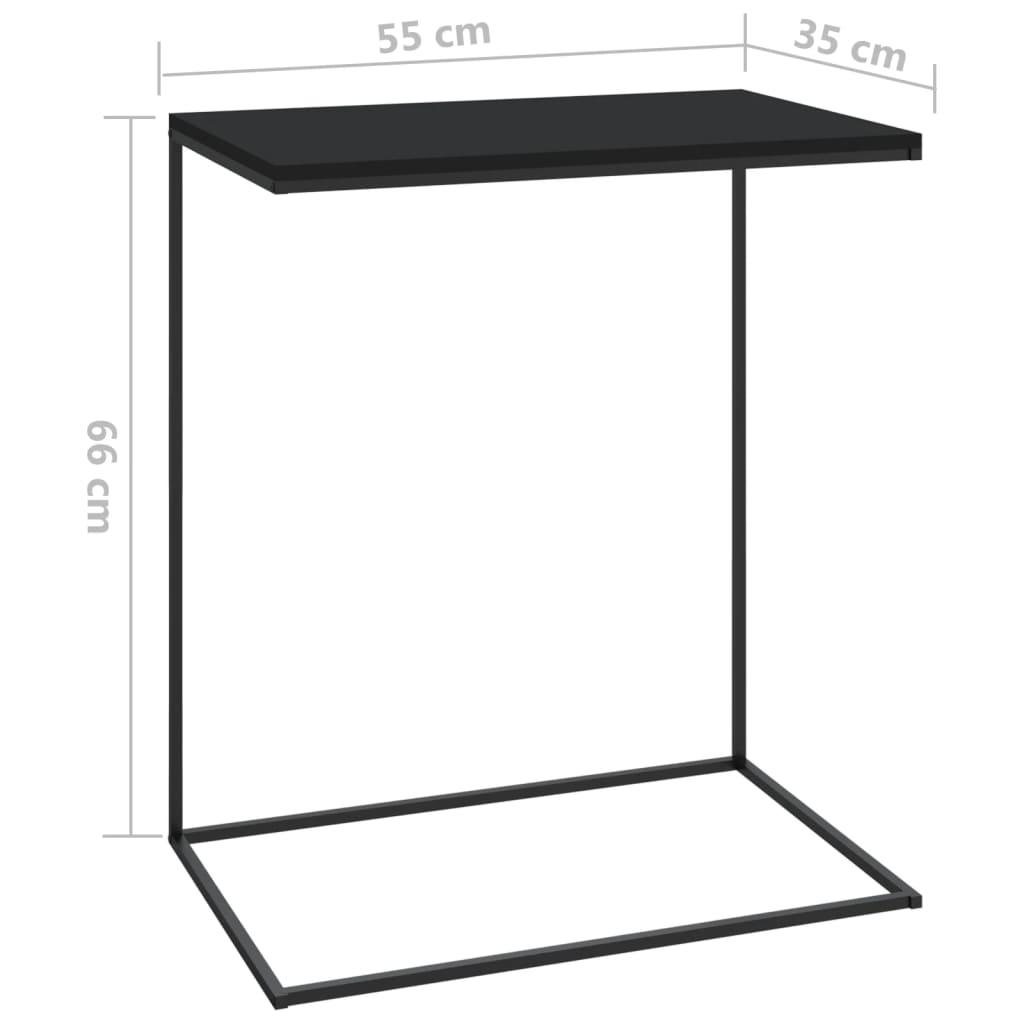 Stolik kawowy 55x35x66 cm boczny na metalowej ramie czarny do salonu nr. 7