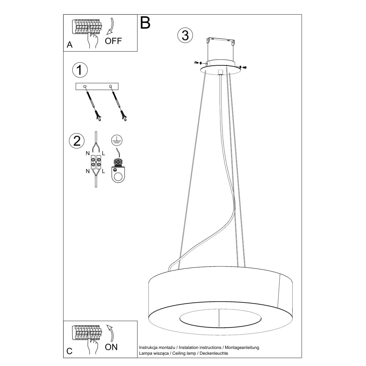 Żyrandol SATURNO SLIM 70 102x70x70cm nowoczesna okrągłą lampa wisząca czarna E27 do salonu  nr. 5