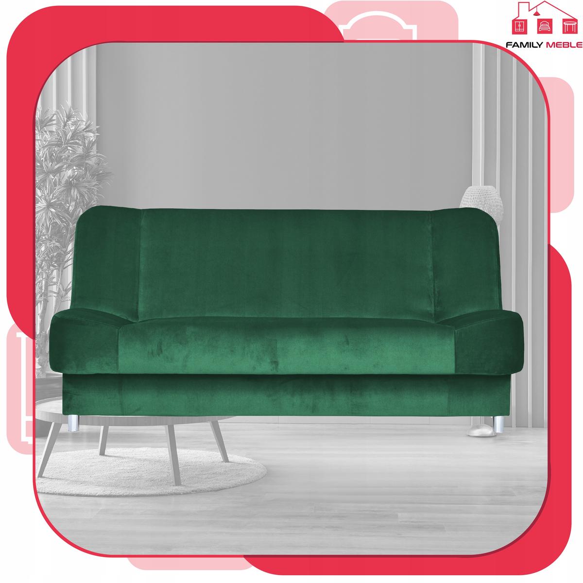 Wersalka SARA 200x95 cm butelkowa zieleń rozkładana kanapa z pojemnikiem sofa do salonu New Velo nr. 2