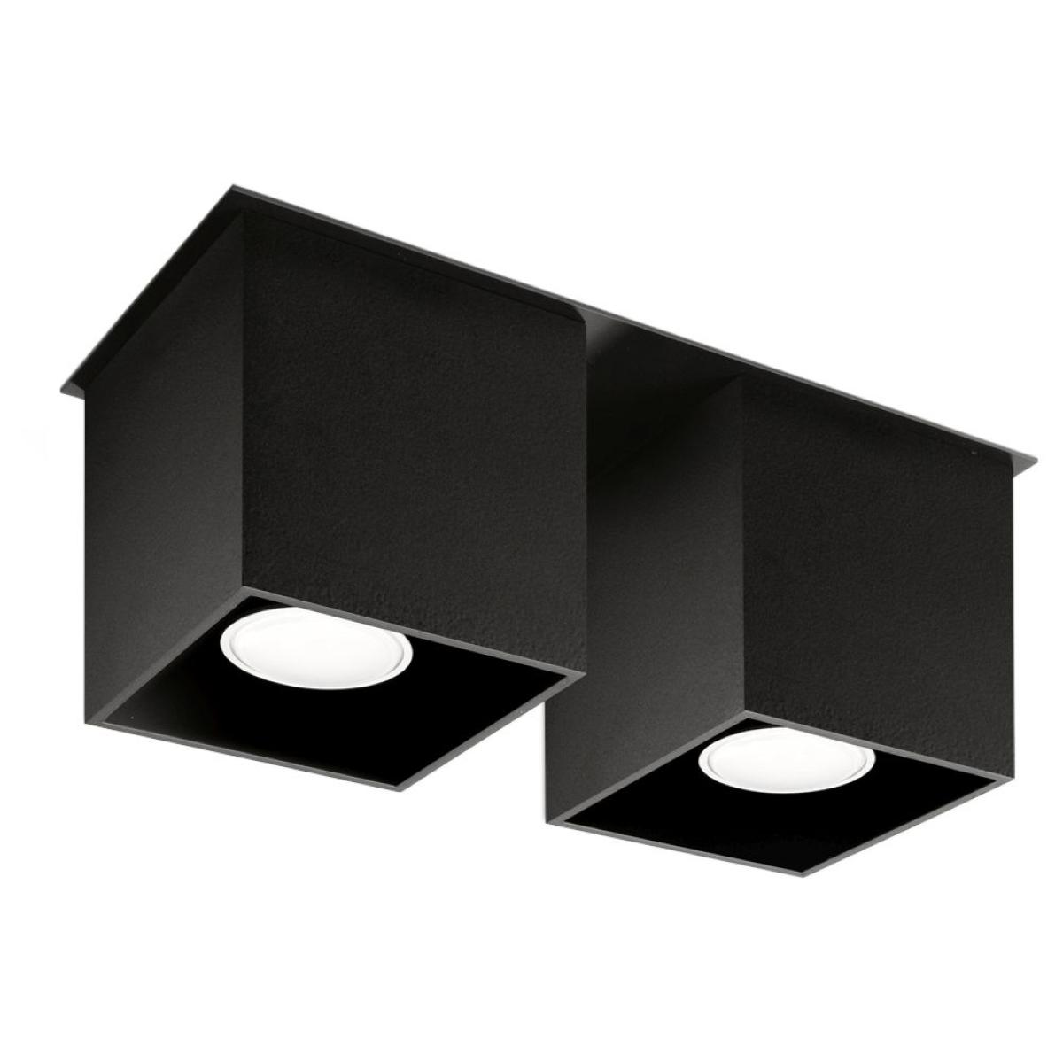 Plafon QUAD 2 czarny 12x11x26cm GU10 nowoczesna lampa do salonu