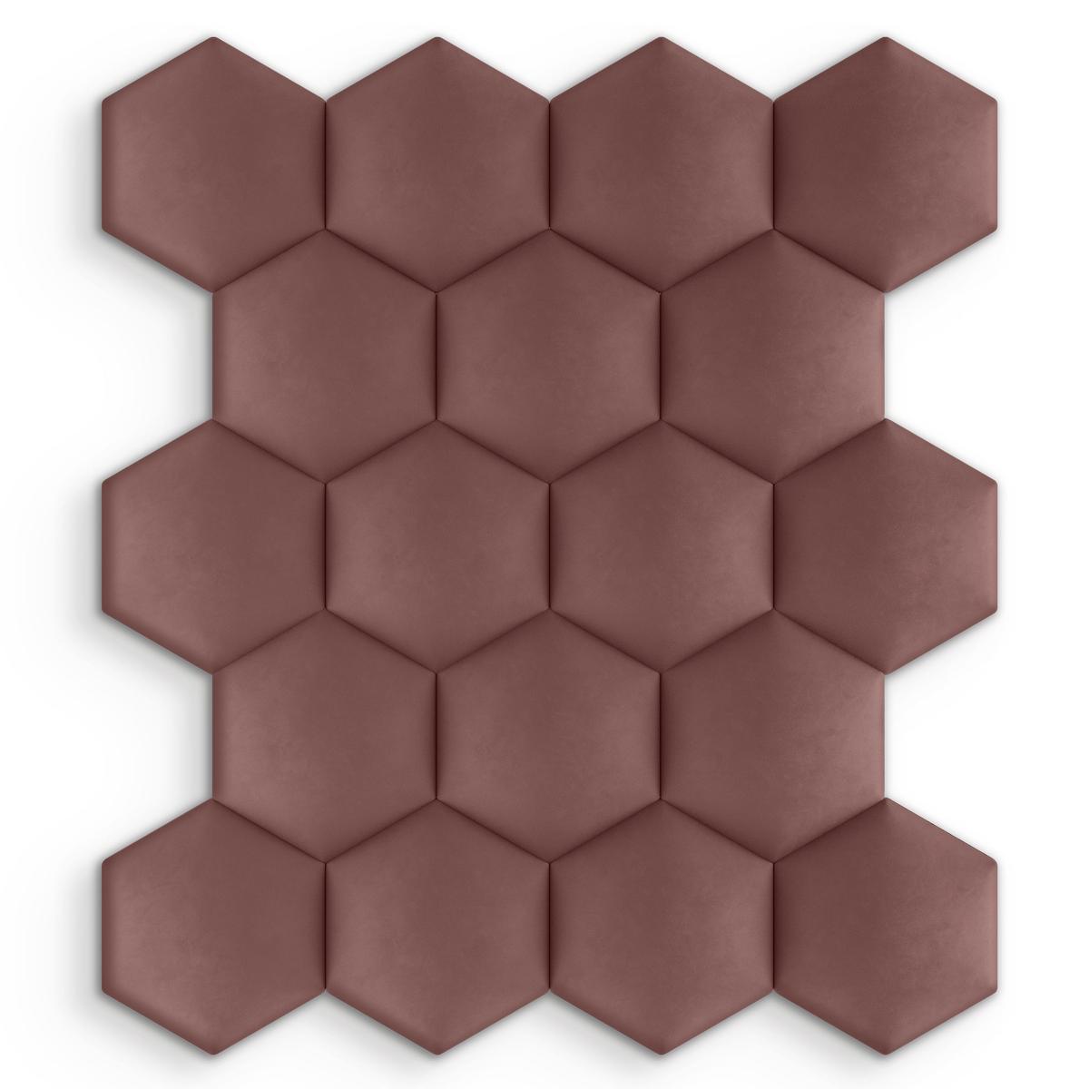 Panele tapicerowane  26x30 cm na ścianę hexagon brudny róż nr. 4