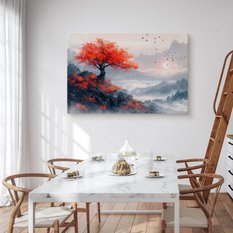 Obraz Na Płótnie Czerwone Drzewo Krajobraz 40x30 Dekoracja do Sypialni - Miniaturka zdjęcia nr 4