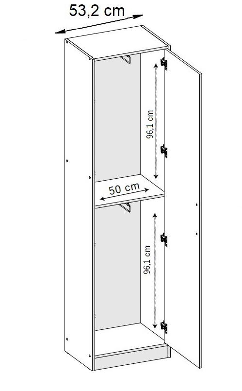 Garderoba Roj + 11 106x39x193 cm z lustrem do przedpokoju z wieszakami i szafą dąb craft nr. 3