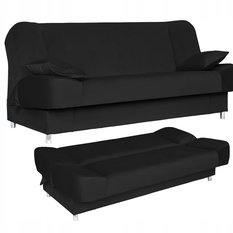 Wersalka SARA 200x95 cm czarna rozkładana kanapa z pojemnikiem sofa do salonu Royal