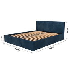 Łóżko tapicerowane do sypialni 180x200x88 cm podwójne z pojemnikiem modne granatowe - Miniaturka zdjęcia nr 16