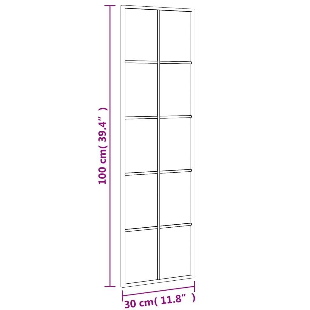 Lustro 30x100 cm do sypialni łazienki ścienne prostokątne żelazo czarne nr. 8