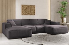 Sofa U SIENA LARGE 344x73x165 cm w kształcie U bez funkcji spania do salonu ciemnoszara - Miniaturka zdjęcia nr 2