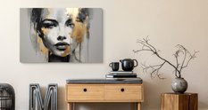 Obraz Do Salonu Abstrakcja ZŁOTY Portret Kobiety Styl Glamour Loft 120x80cm - Miniaturka zdjęcia nr 9