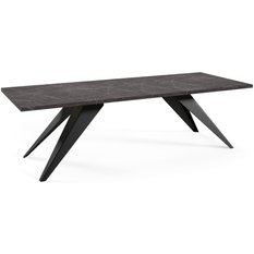 Stół rozkładany 160x90x76 cm prostokątny Harmonia blackc pietra grigria do jadalni - Miniaturka zdjęcia nr 2