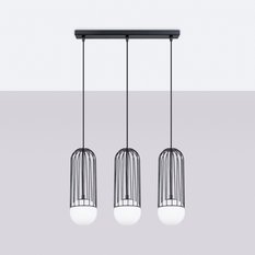 Lampa wisząca BRINA 3L czarna 115x12x54cm nowoczesna G9 do salonu - Miniaturka zdjęcia nr 2