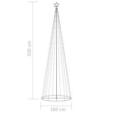 Choinka stożkowa 160x500 cm 752 kolorowych LED świąteczna do ogrodu - Miniaturka zdjęcia nr 8