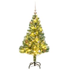  Sztuczna choinka ze 150 LED, bombkami i śniegiem, 120 cm - Miniaturka zdjęcia nr 1