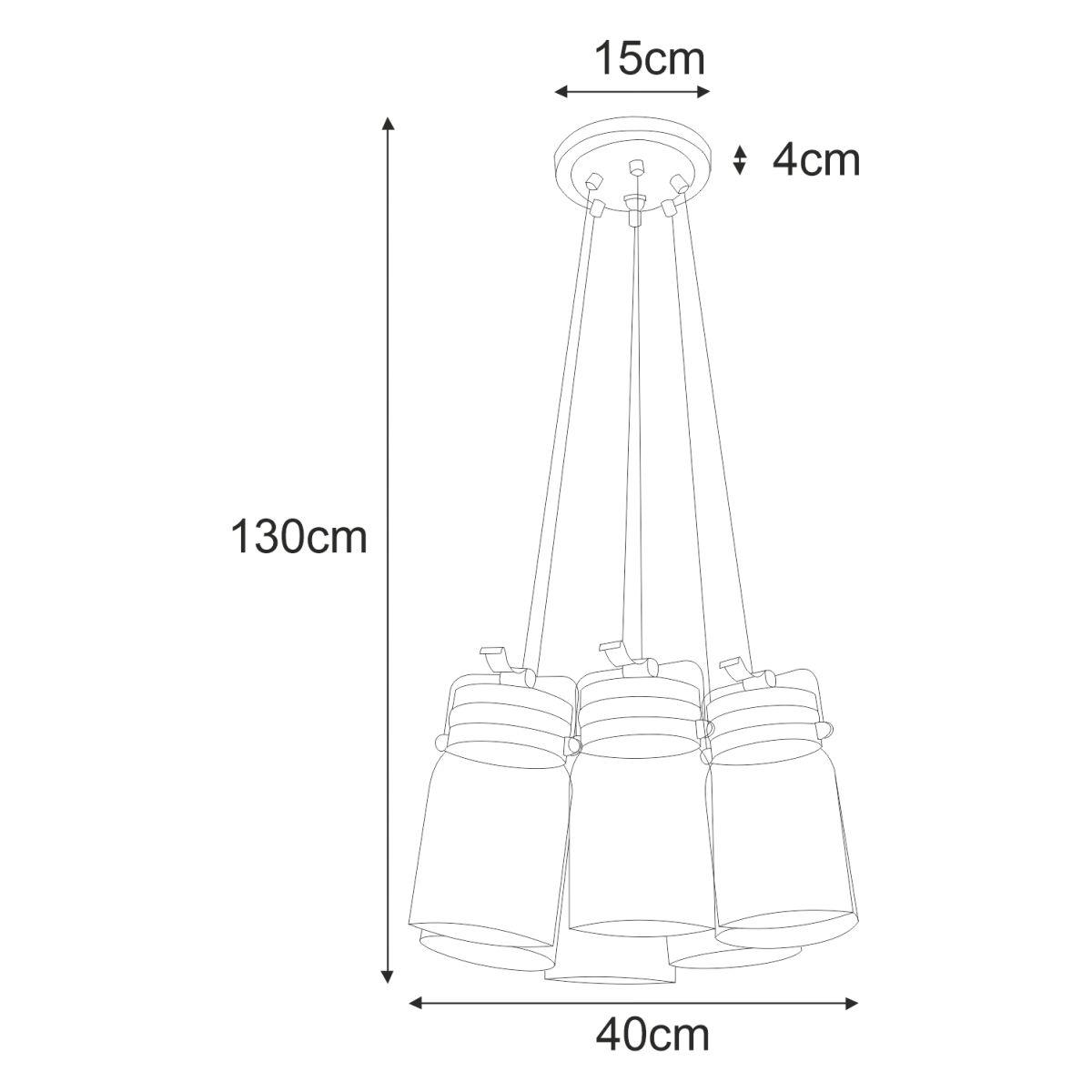 Lampa wisząca K-8004-6 RAVEN 40x130x40 cm do salonu lub pokoju brąz nr. 7