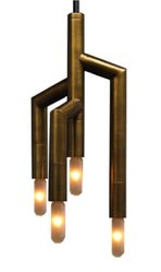 Fork 3D - nowoczesna lampa wisząca - mosiądz