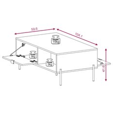 Stolik kawowy Diamond 104 cm prostokątny do salonu biały połysk  - Miniaturka zdjęcia nr 7