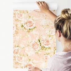 Tapeta Do Salonu Różowe Pąki RÓŻE Natura Kwiaty  - Miniaturka zdjęcia nr 4