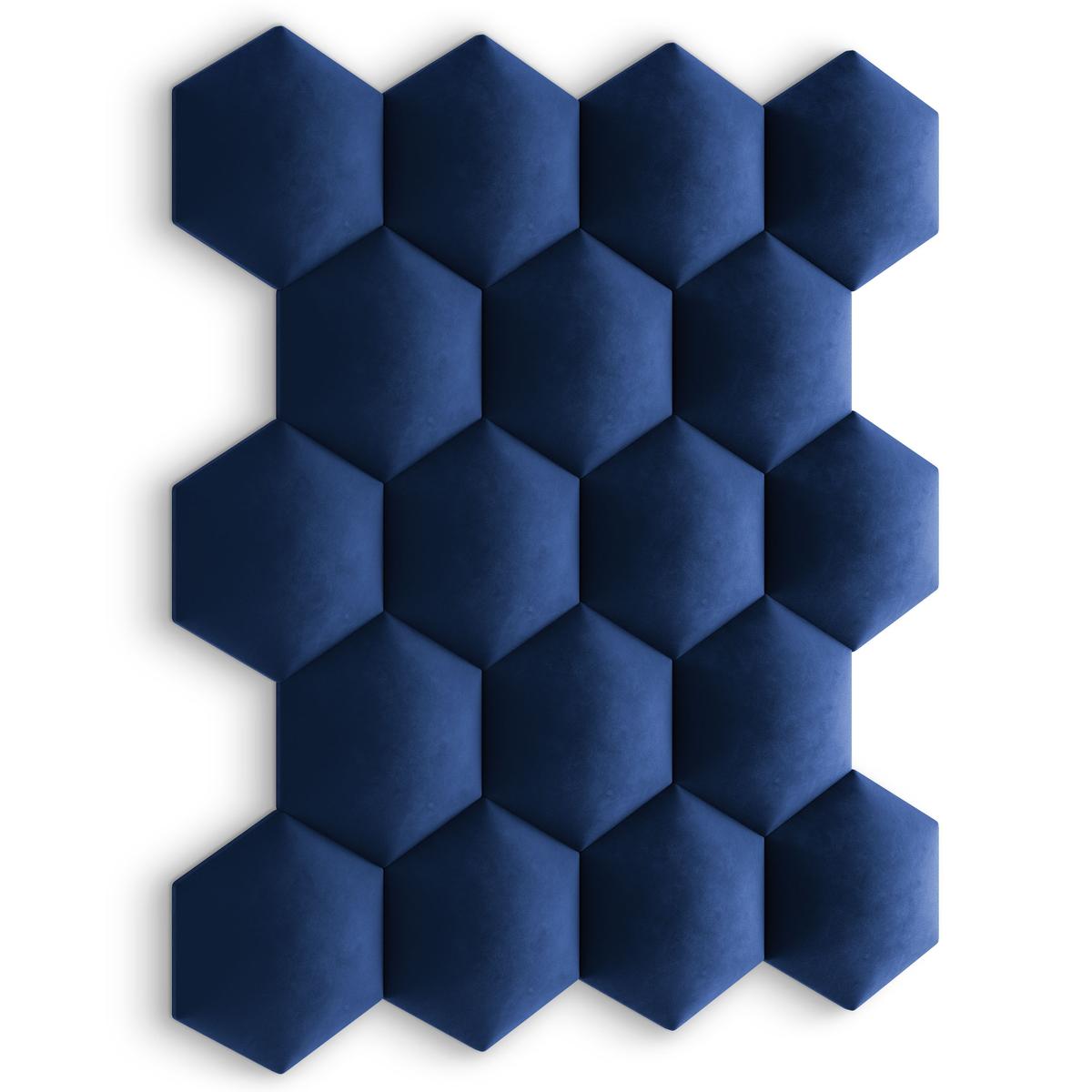 Panele tapicerowane 35x40 hexagon magic velvet granatowy nr. 6