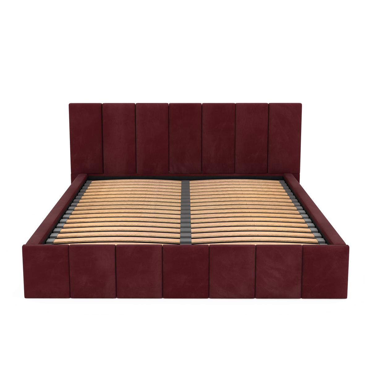 Łóżko tapicerowane 160x200 premium z pojemnikiem do sypialni bordowe wezgłowie 107 cm nr. 15