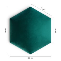 Panele tapicerowane 26x30  hexagon magic velvet turkusowy - Miniaturka zdjęcia nr 4