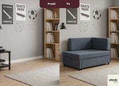 Sofa rozkładana dziecięca Viluś 108x81x78 cm narożnik jednoosobowy do pokoju z funkcją spania i przechowywania dla dzieci grafit - Miniaturka zdjęcia nr 9