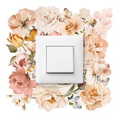 Naklejka Pod Kontakt Włącznik Kwiaty Róże Piwonie 20x20 Motyle Boho Dla Dzieci - Miniaturka zdjęcia nr 1