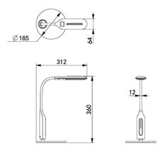 Lampka biurkowa K-BL1072 MIDA 31x36x18.5 cm do biura lub pokoju srebrny - Miniaturka zdjęcia nr 2