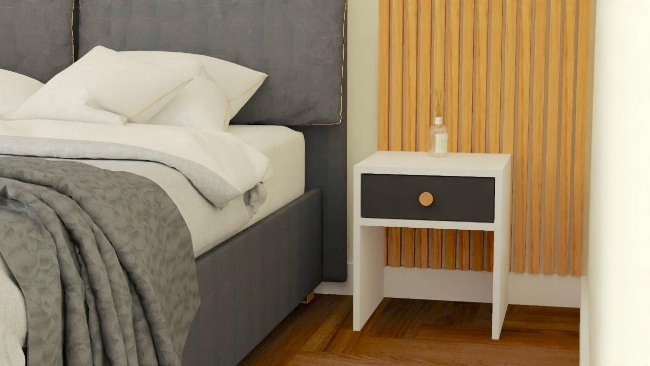 Szafka nocna MONODIS 40x46x40 cm do sypialni biała front czarny nr. 4