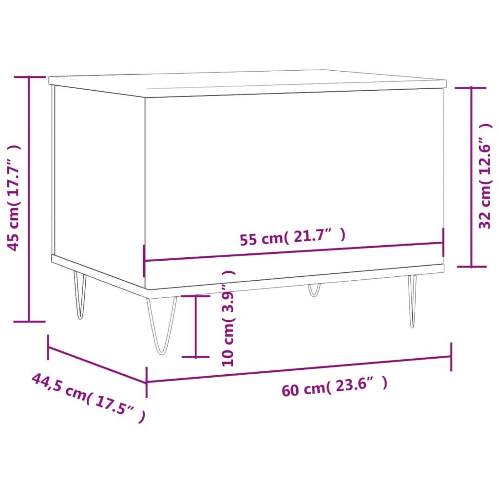 Stolik kawowy 60x44,5x45 cm z ukrytym schowkiem pod rozkładanym blatem czarny do salonu nr. 11