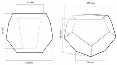 Doniczka betonowa Square Geometric 9 cm | Biały Mat - Miniaturka zdjęcia nr 5